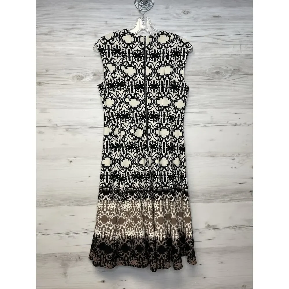 Danny and Nicole Dress Womens 4 Sleeveless Fit Flare‎ Jacquard Pattern